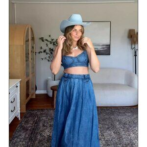 Free People Maddox Denim Crop Top